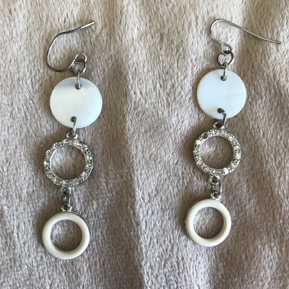 Rhinestone and colored earrings